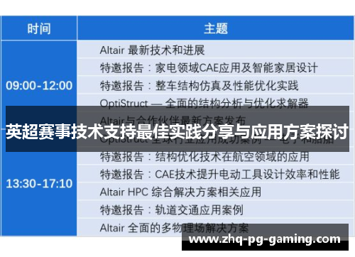 英超赛事技术支持最佳实践分享与应用方案探讨 英超赛事技术支持最佳实践分享与应用方案探讨